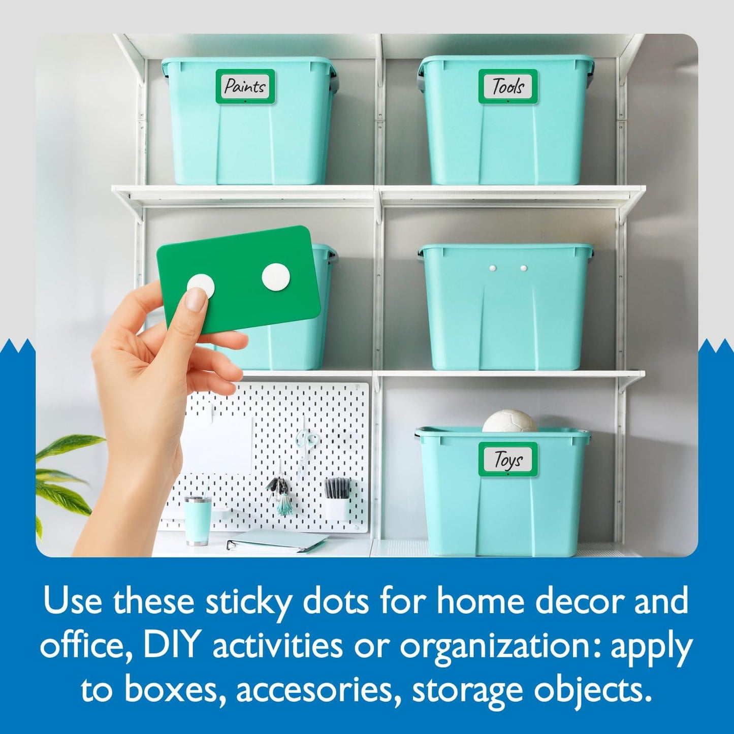 1/2-inch Diameter Hook and Loop Self-Adhesive Dots, 1440 per roll/Hook-Side Only (White)