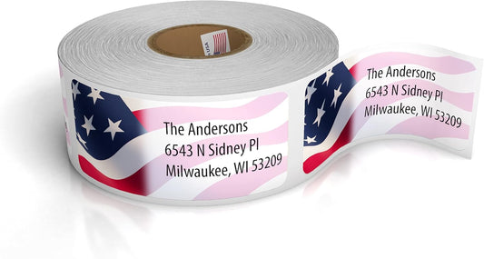 Customized Personalized Address Labels - Made in The USA by Kenco (500 Labels, American Flag) - Lumora Desk