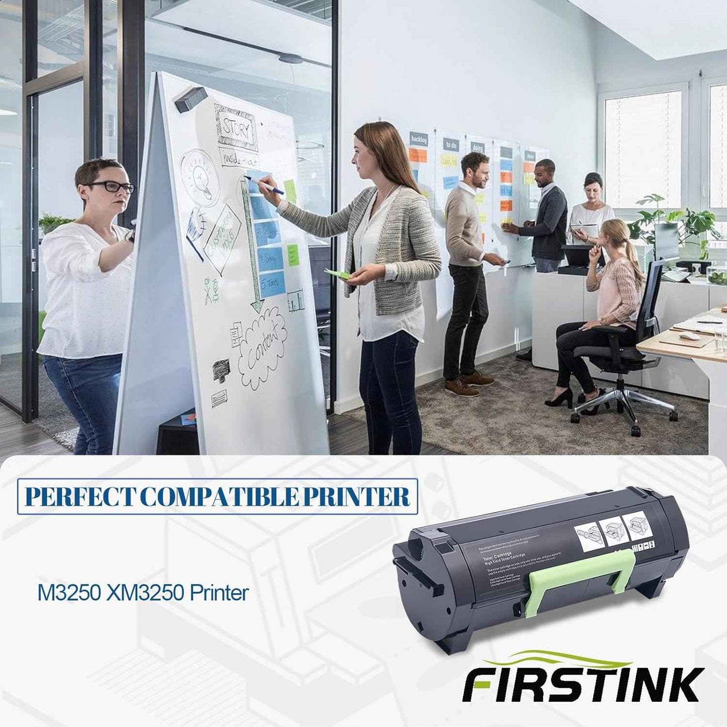 High Yield 24B6887 Toner Cartridge Black 21,000 Pages [with New Chip] Replacement for Lexmark 24B6887 Toner for Lexmark M3250 XM3250 Printer Toner