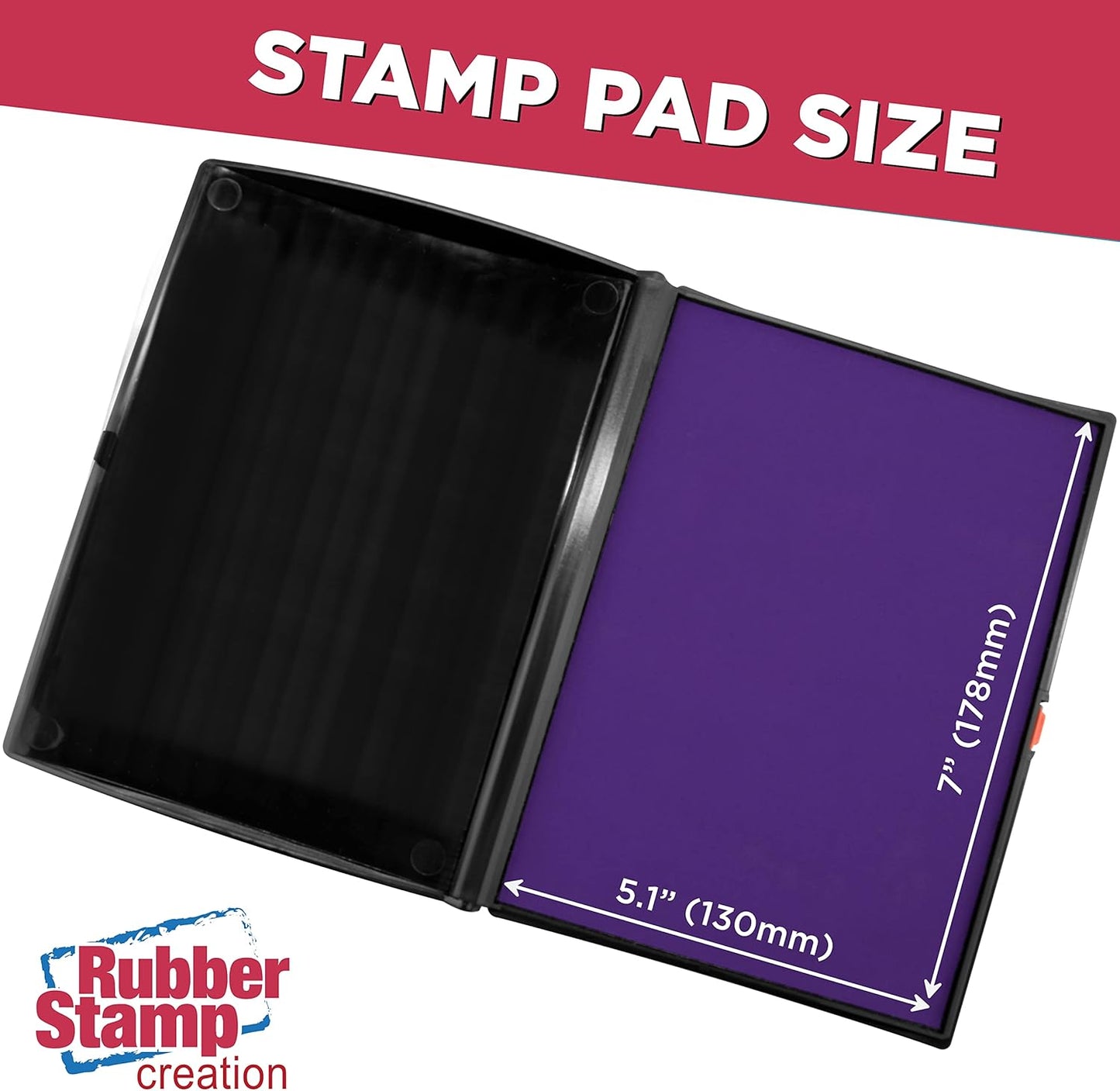 Large Premium Purple Ink Stamp Pad - 5" by 7" - Quality Felt Pad