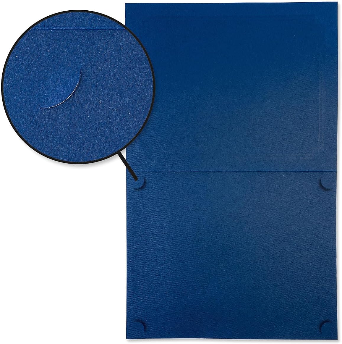 Plain Blue Certificate Folders - Pack of 25, Linen Cover 80 lb. Stock, Folded, Die-Cut Corners, for Office, Business Awards, Graduation, School Diploma Holder, 9-1/2" x 12"