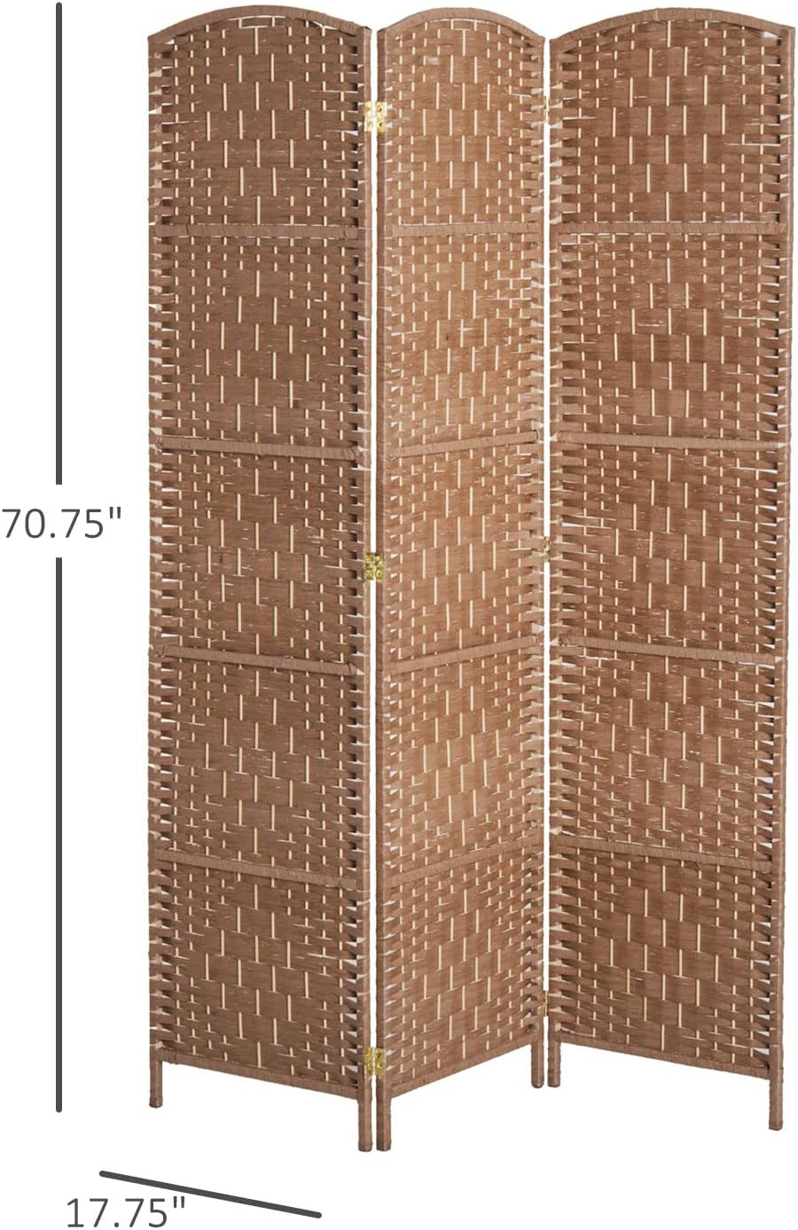 NicBex Room Divider 3 Panel Room Dividers with Wicker Weave Design Partition Room Dividers and Folding Privacy Screens 6 FT Wall Divider for Office, Room Separation,53.25"W x 0.75"D x 70.75"H, Natural - Lumora Desk