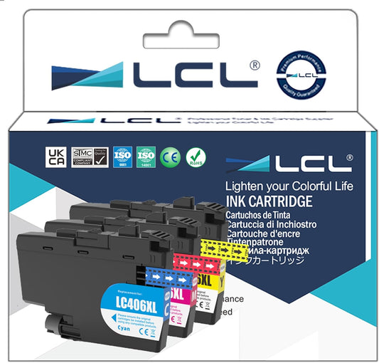 LCL LC406 LC406XL Color Ink Cartridge High Yield Replacement for Brother LC406XLCS LC406XLMS LC406XLYS Ink for MFC-J4335DW MFC-J4345DW MFC-J4535DW MFC-J5855DW MFC-J5955DW MFC-J6555DW MFC-J6955DW (CMY)