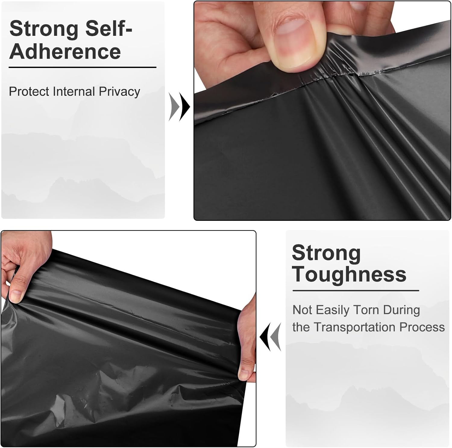 Poly Mailers 14.5x19, Large Poly Mailers 100 Pack, Shipping Mailers with Self Seal Adhesive, Waterproof and Tear-Proof Mailers Poly Bags for Small Business (Black） - Lumora Desk