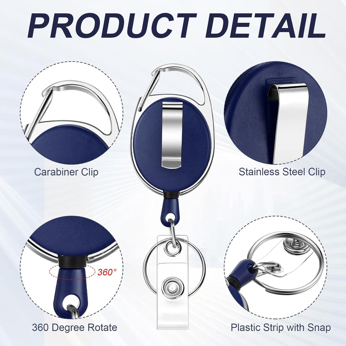 Laumoi 80 Packs Retractable ID Badge Holder Badge Reel with Belt Clip and Key Ring, Name ID Badge Clips Keychain for Office Worker Doctor Nurse Employee (Colorful)