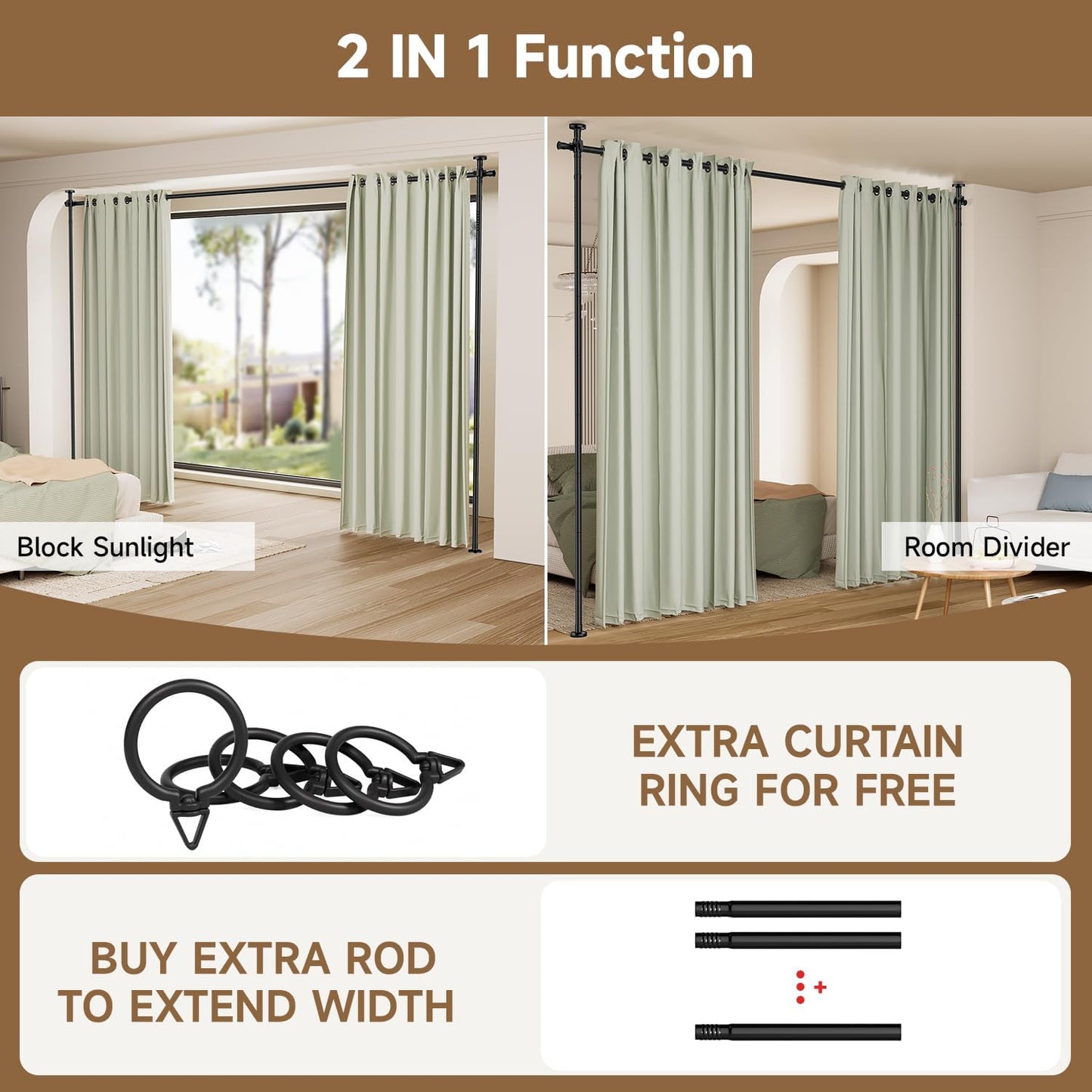 Room Divider Folding Privacy Screens with Wheels, 6FT Tall Divider for Room Separation, Movable Room Partitons and Dividers, Indoor Room Dividers Panel with Fabric (Black, 1 Panel-78‘’)