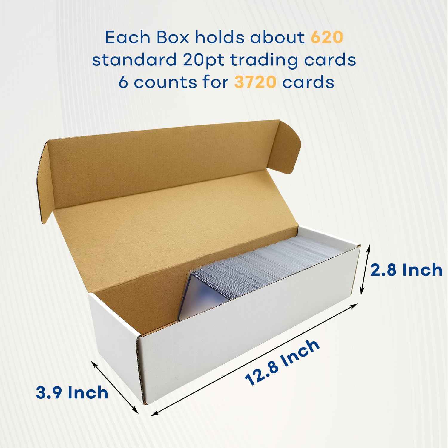 Fageverld Trading Card Storage Box, Mtg Storage Box with Dividers, Cardboard Collector Box for TCG, Baseball Sports Cards, 6 Count