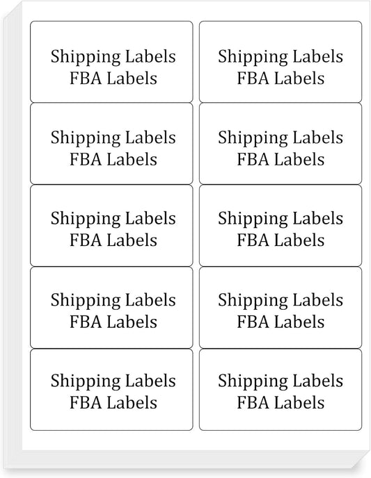 FungLam 2x4 Shipping Address Labels for Laser & Inkjet Printers, 300 Printable White Sticker Labels, 10 per Page Mailing Labels, Permanent Adhesive (30 Sheets, 300 Labels)