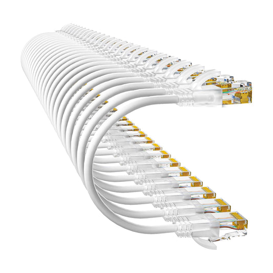 Cat6a Patch Cables 3ft (24 Pack) Slim, Cat6 Ethernet Patch Cable Pure Copper, Flexible Cat 6 Patch Cable 550MHZ 10G, Space-Saving Cat 6A Network Cables for Patch Panel, White