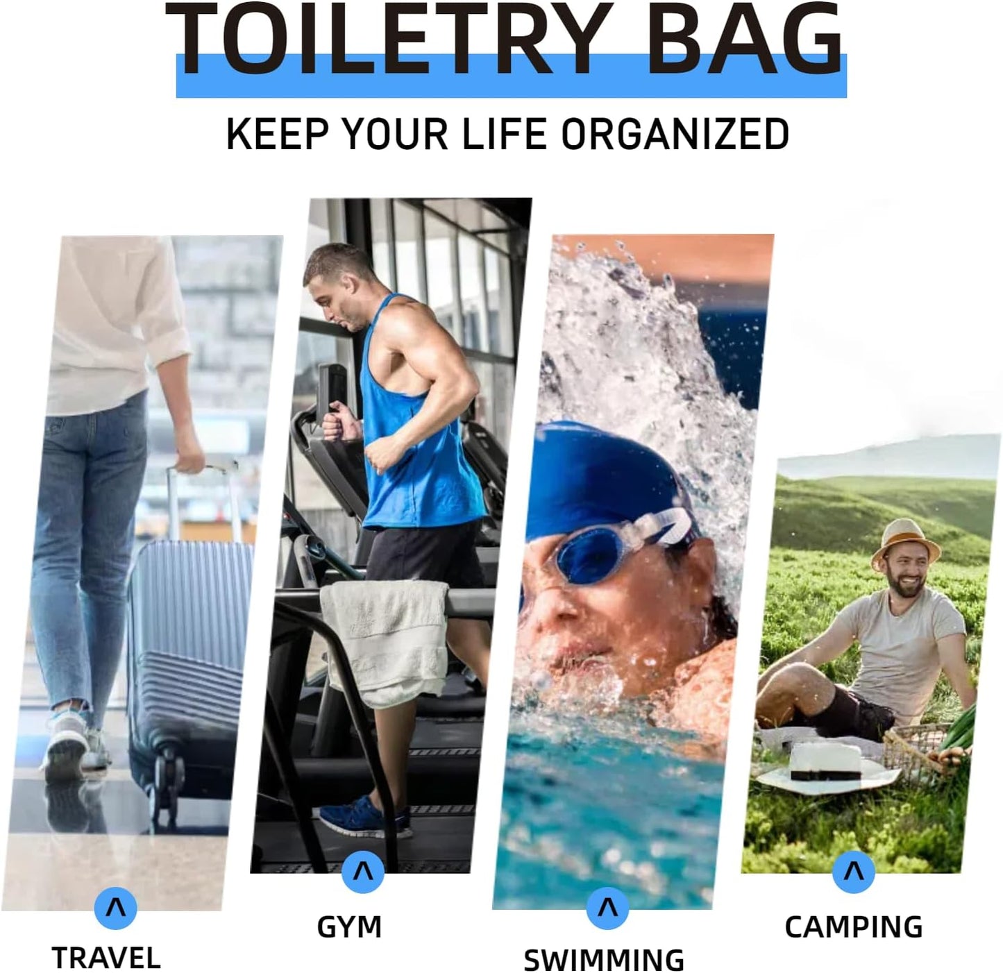 Tumecos Toiletry Dopp Kit Travel Electronics Organizer Shaving Accessories Bag