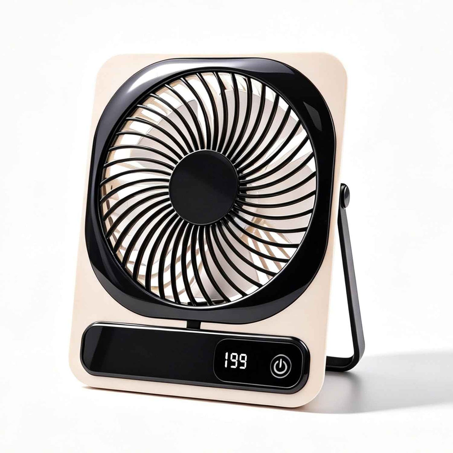 Qoqooice Portable Desk Fan Battery Operated, Quiet USB Rechargeable Mini Personal Fan with 10H Battery 5 Speeds 180° Foldable Design Small Table for Office Home Bedroom Travel Camping