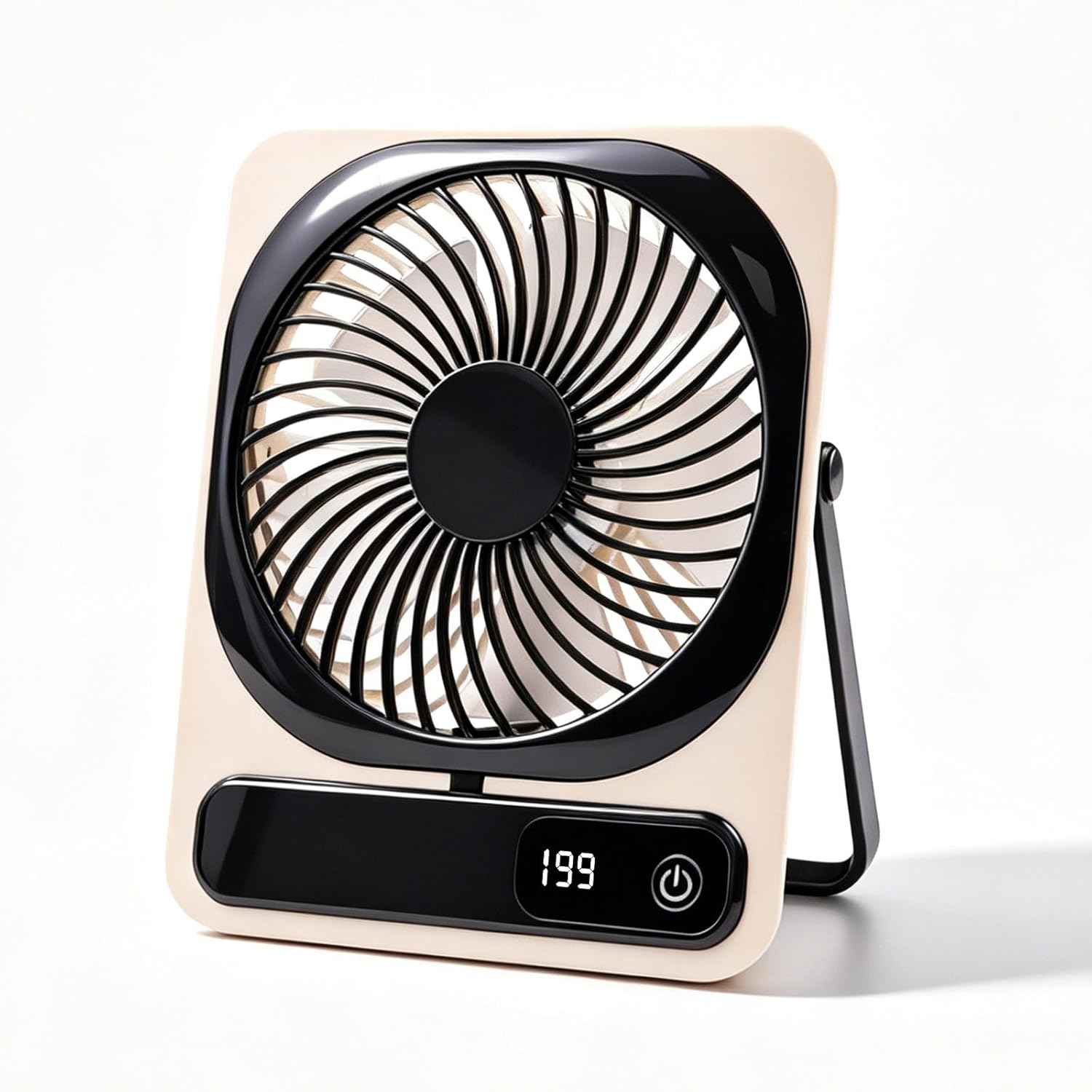 Qoqooice Portable Desk Fan Battery Operated, Quiet USB Rechargeable Mini Personal Fan with 10H Battery 5 Speeds 180° Foldable Design Small Table for Office Home Bedroom Travel Camping