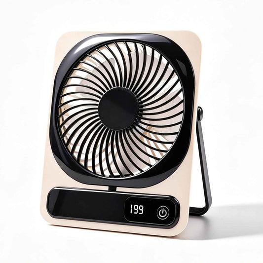 Qoqooice Portable Desk Fan Battery Operated, Quiet USB Rechargeable Mini Personal Fan with 10H Battery 5 Speeds 180° Foldable Design Small Table for Office Home Bedroom Travel Camping