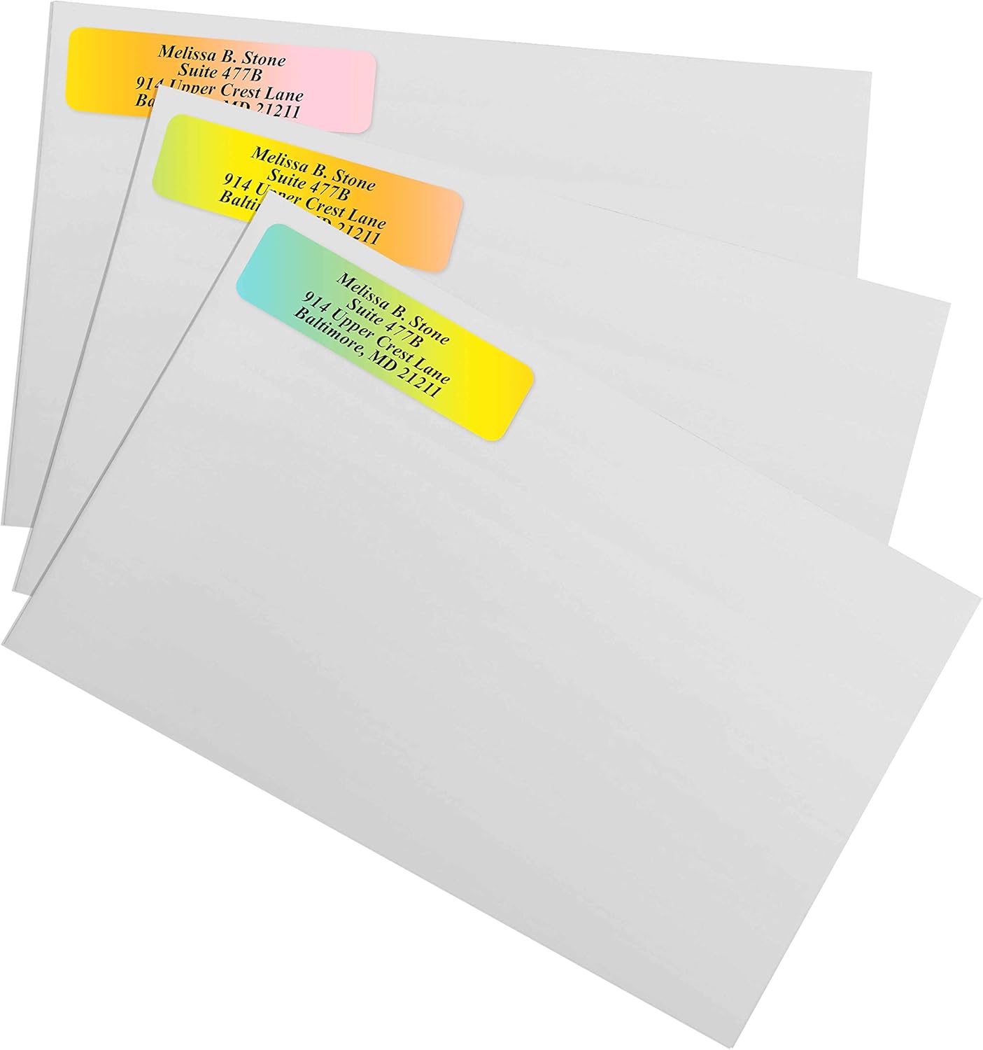 Cascading Rainbow Personalized Return Address Labels Without Dispenser - Roll of 250 Custom Stickers - Lumora Desk