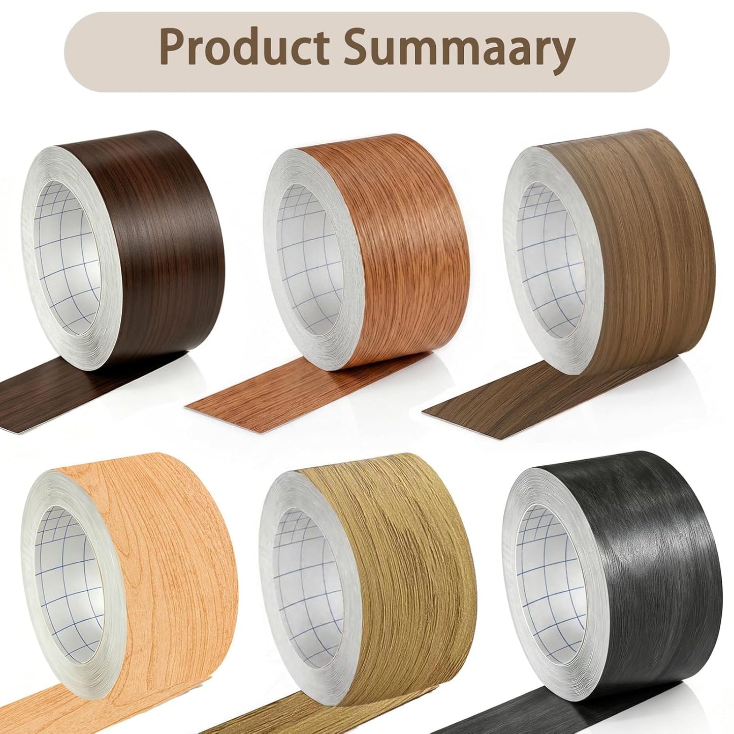GSCIT Club Wood Grain Repair Tape, 2.4 inch X 15ft Self Adhesive Walnut Grain Repair Patch for Tables, Chairs, Baseboards, Doors, Windows, Floors, Handicraft DIY.