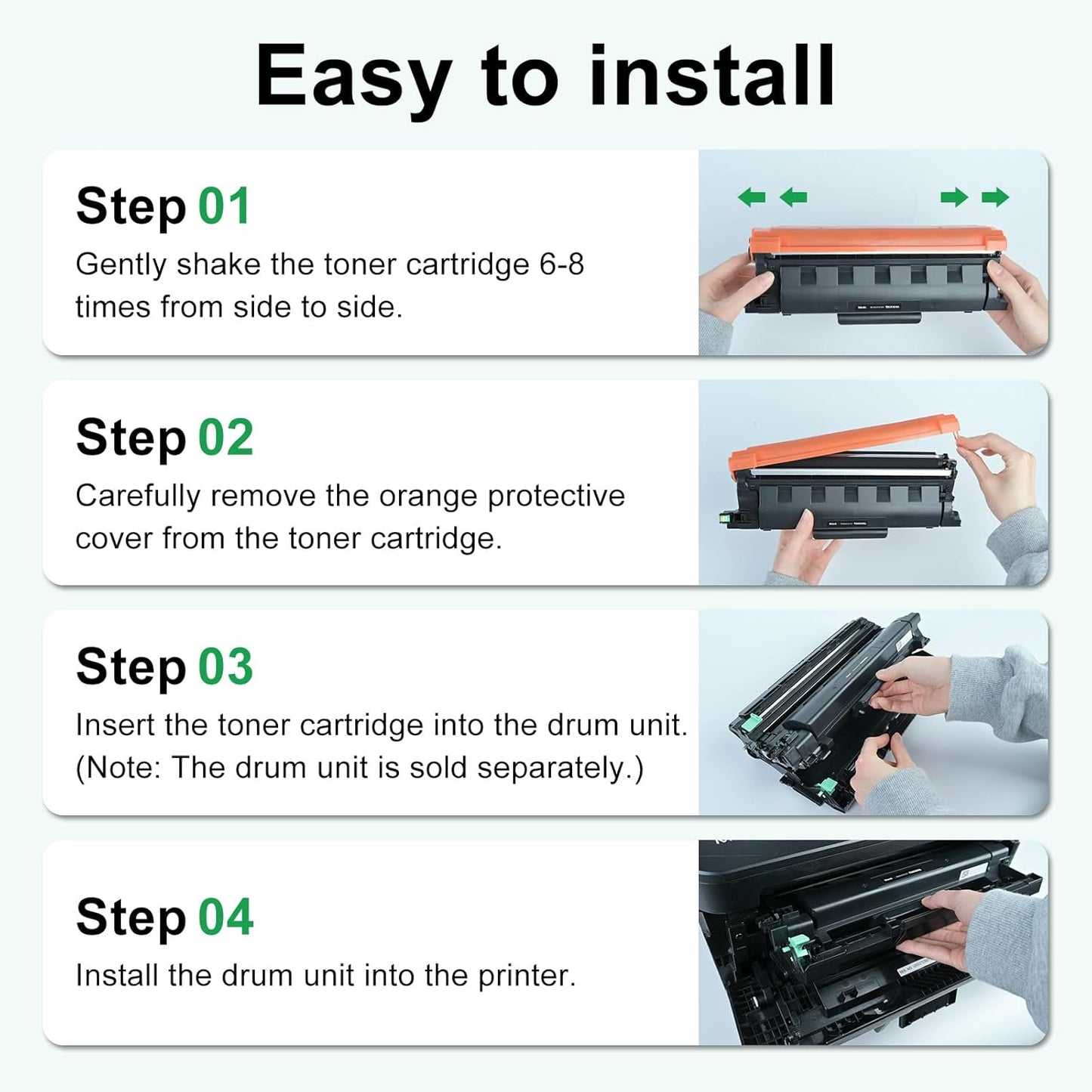 TN830XL Compatible Toner Cartridge Replacement for Brother TN830XL TN-830XL TN-830 Toner Compatible with Brother DCP-L2640DW HL-L2405W HL-L2460DW HL-L2480DW MFC-L2820DW HL-L2400D Printer (2 Black)