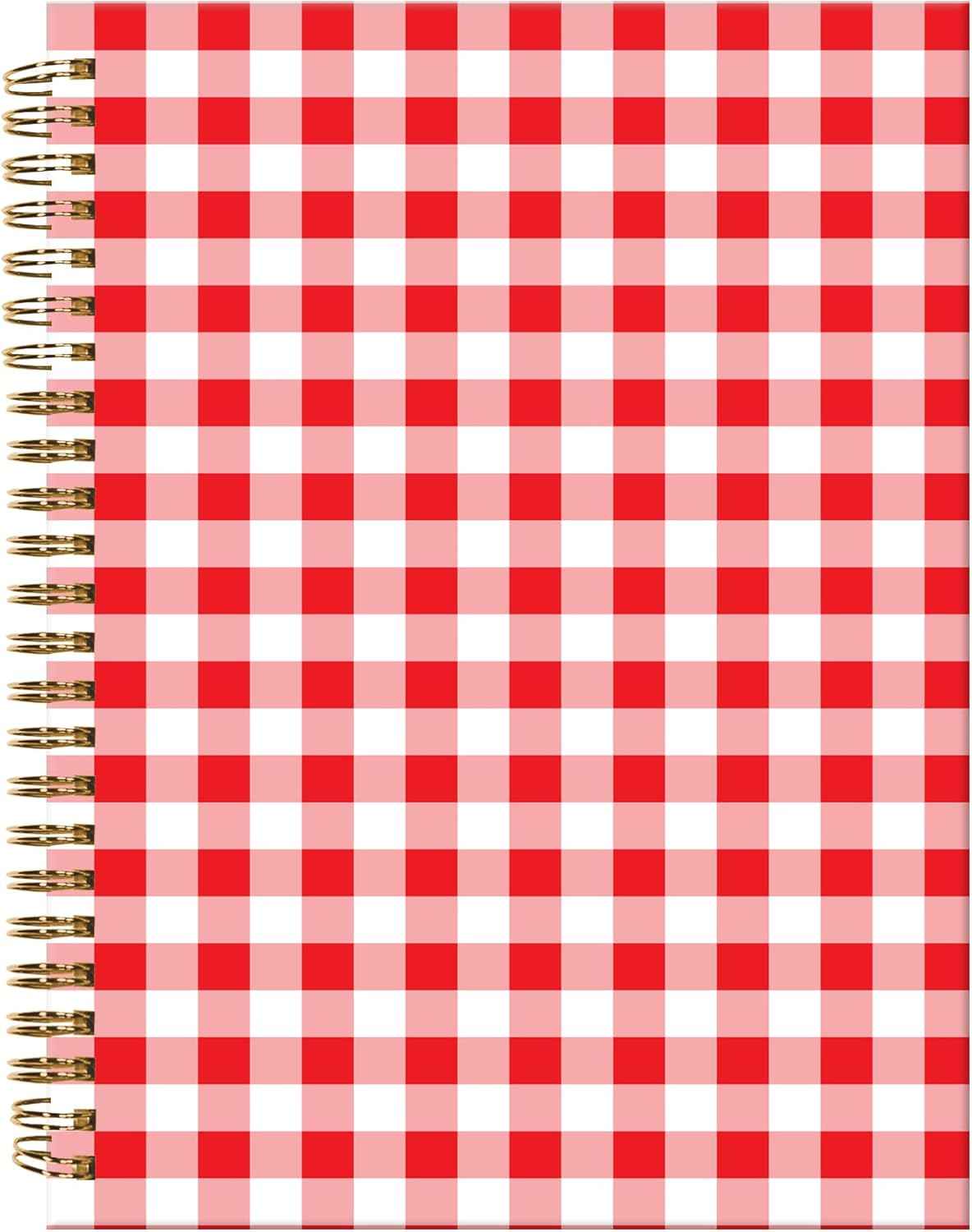 Spiral Journal Notebook,A5 Hardcover Lined Journals for Women Girl 6 x 8.3 in,120 Pages Thick Paper,Cute College Ruled Writing Notebook for Gifts Office Work School(Red White Checkered)