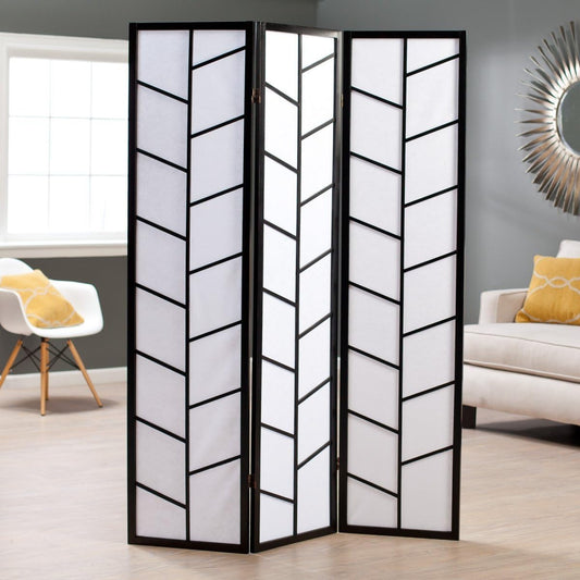 NicBex Room Divider 3 Panel Room Dividers with Heavy-Duty Rice Paper Partition Room Dividers and Folding Privacy Screens Wall Divider for Home, Office, Room Separation,51" W x 2" D x 71" H, Black - Lumora Desk
