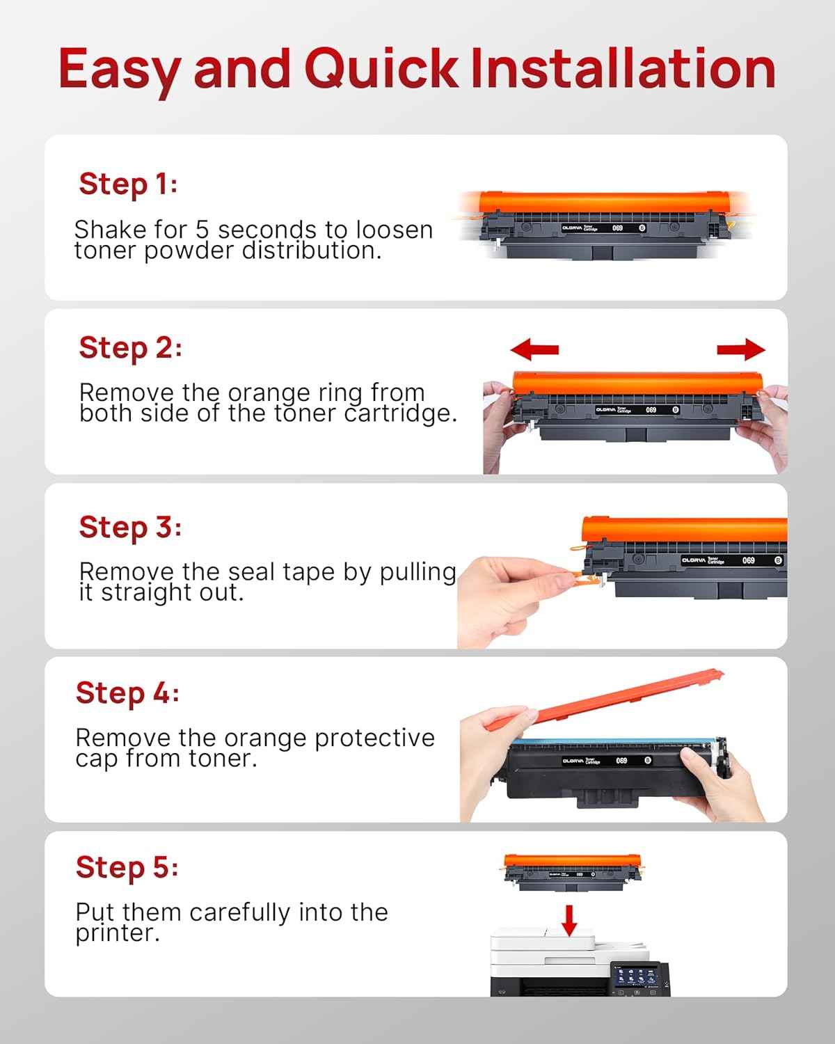 069H Black Toner Cartridges High Yield with Chip: Replacement for Canon 069 069H, Works with Canon Color ImageCLASS Mf753cdw MF751Cdw MF752Cdw LBP674Cdw MF752Cdw MF756Cx LBP673Cdw Printer (2 Pack)