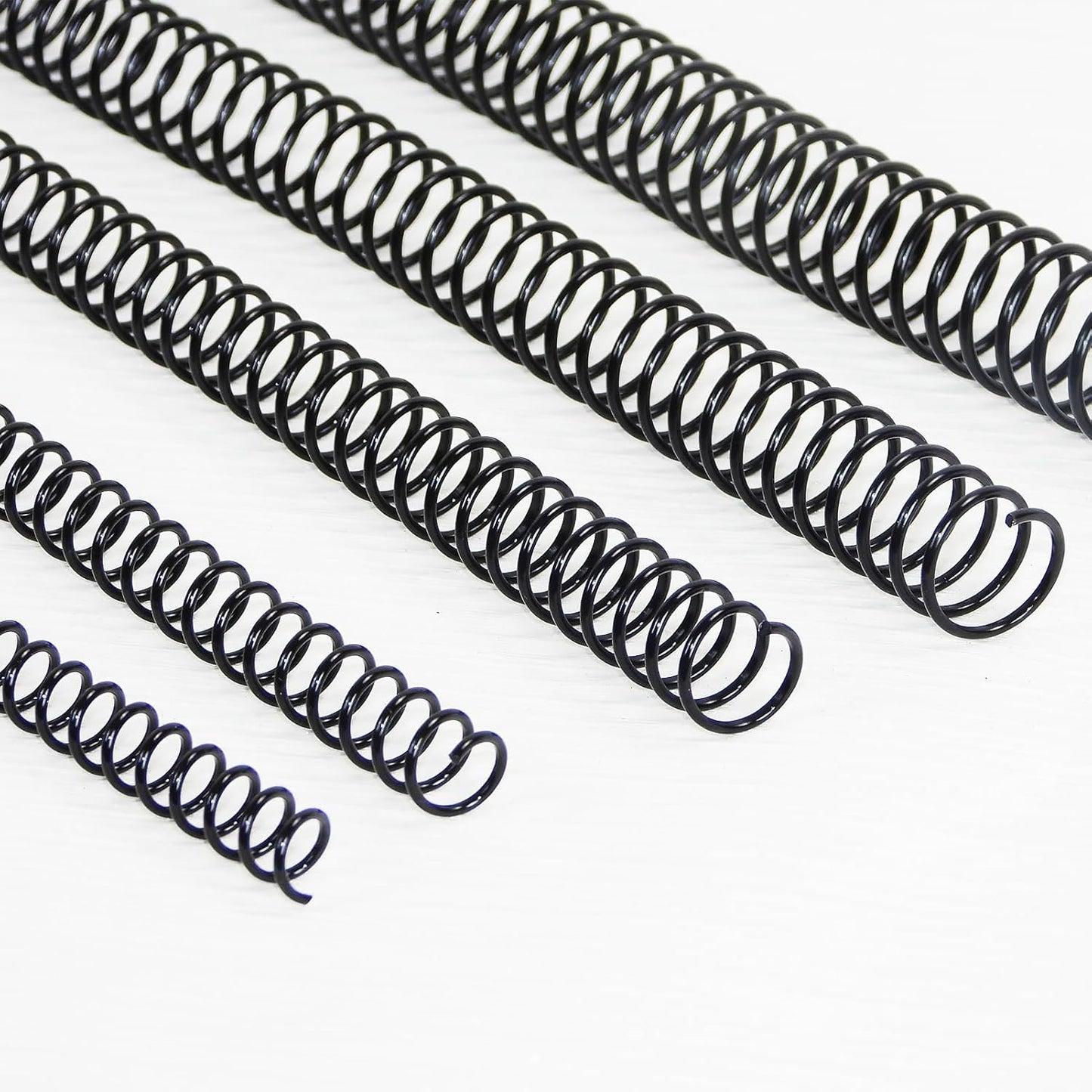 Rayson Plastic Spiral Binding Coil, Assorted Sizes (5/16", 3/8", 1/2", 5/8", 3/4") 3:1 Pitch, Black, Pack of 125 – Ideal for Business and Education