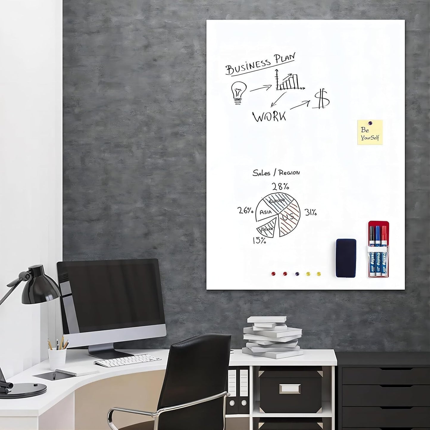 Magnetic Whiteboard Contact Paper, 18" x 24" Stick on Magnetic Dry Erase White Board Sticker for Wall, Easy to Write for Drawing, School, Office, Kitchen Fridge