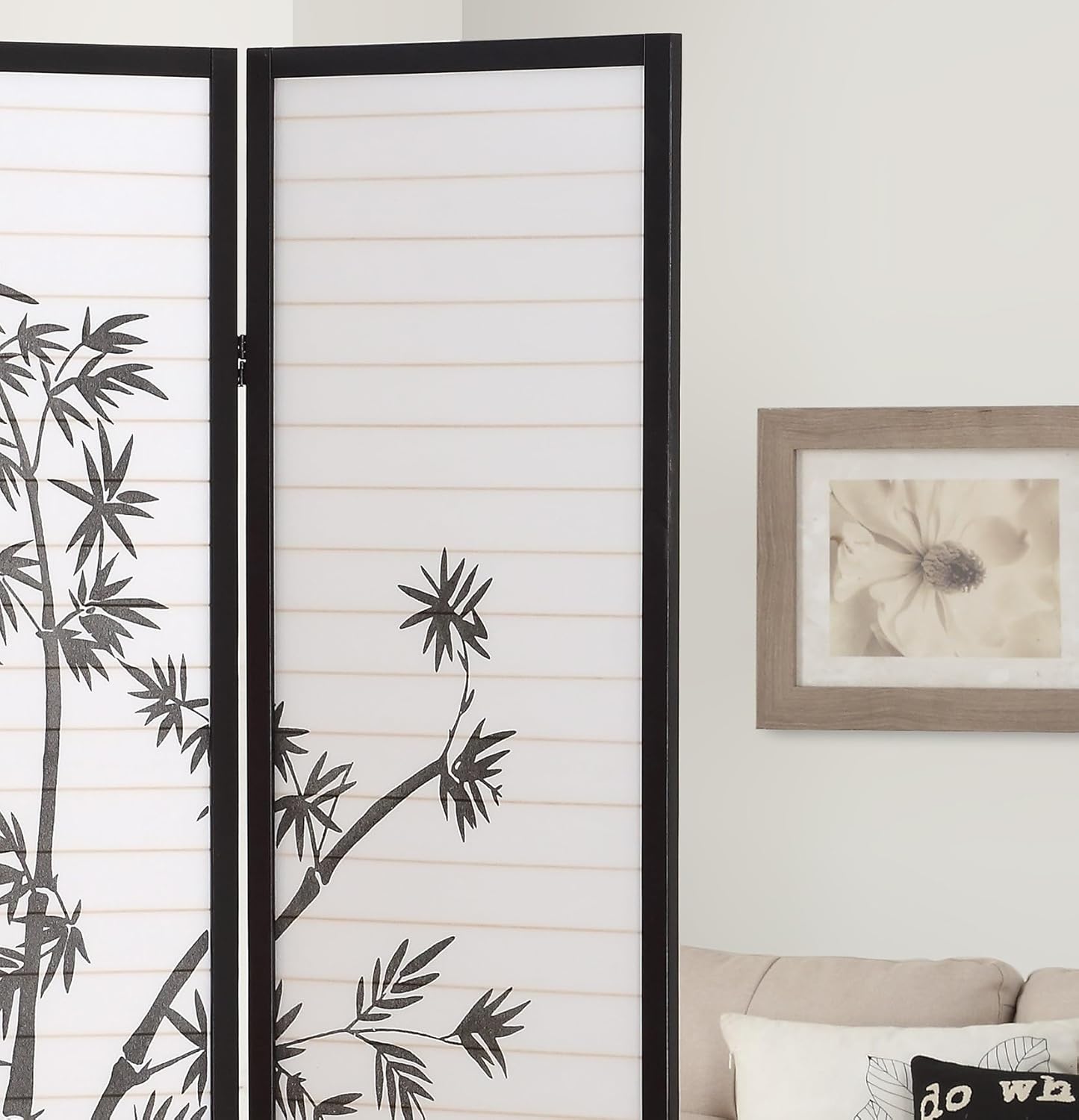 NicBex Room Divider 3 Panel Room Dividers with Oriental Style Partition Room Dividers and Folding Privacy Screens Wall Divider for Home, Office, Room Separation,72" W x 1" D x 72" H, Black - Lumora Desk