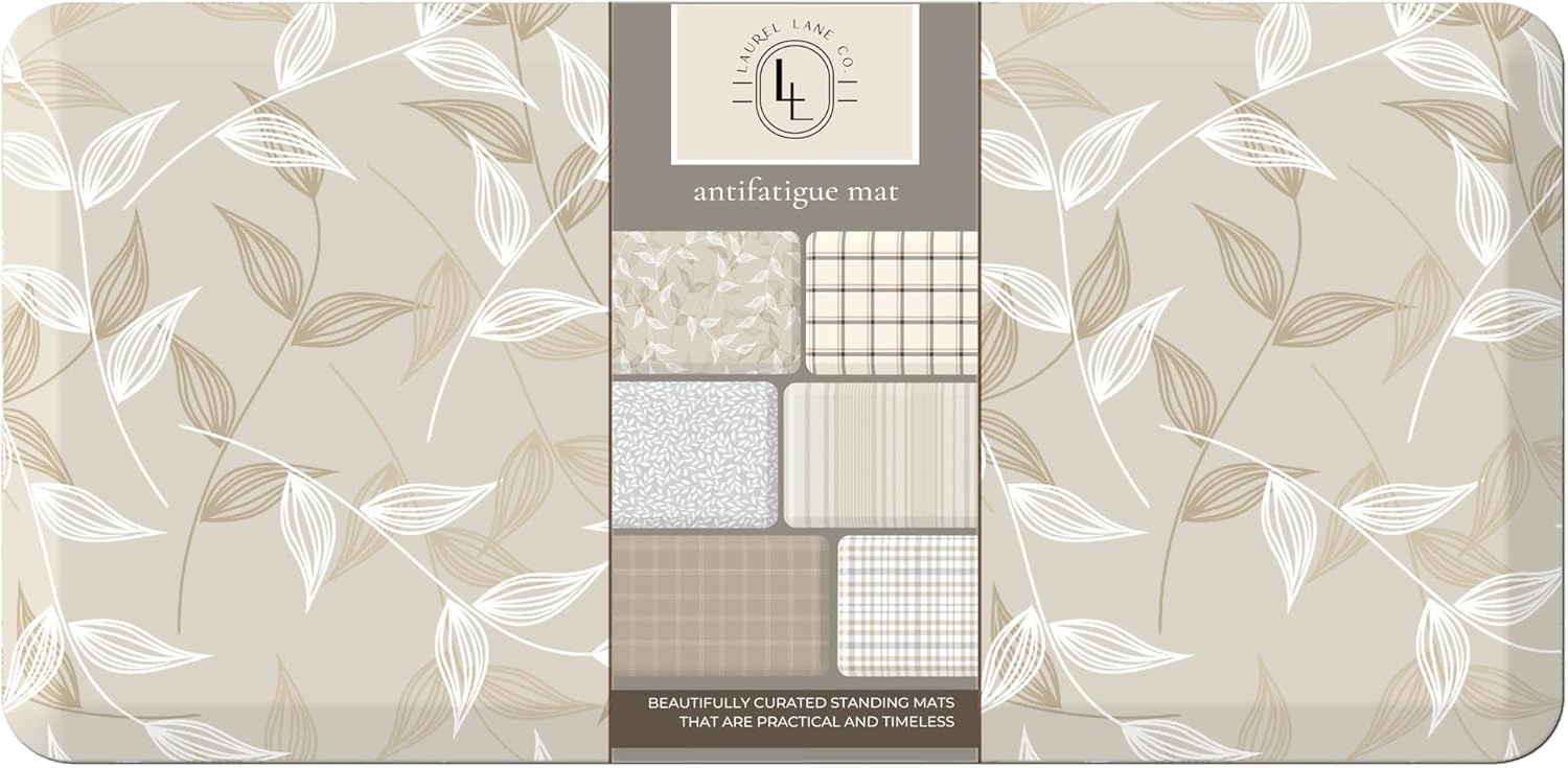 Anti Fatigue Mat by Laurel Lane Co. – Designer Anti Fatigue Mats for Kitchen Floor, Kitchen Mats for Floor, Desk Mat – Cushioned 0.75" Thick – Stain Resistant – Non-Skid Bottom – 20" x 39" - Lumora Desk