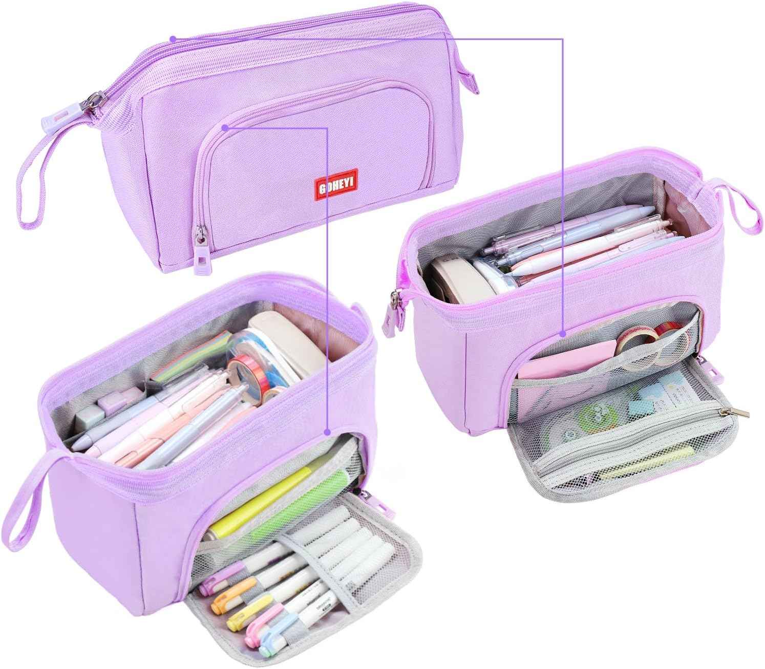 Large Pencil Case for Girls, Big Capacity Pencil Pouch Back to School Supplies for Teens, Cute Pen Stationery Bag Organizer Pencil Holder Back to School Gifts for Students School College Office