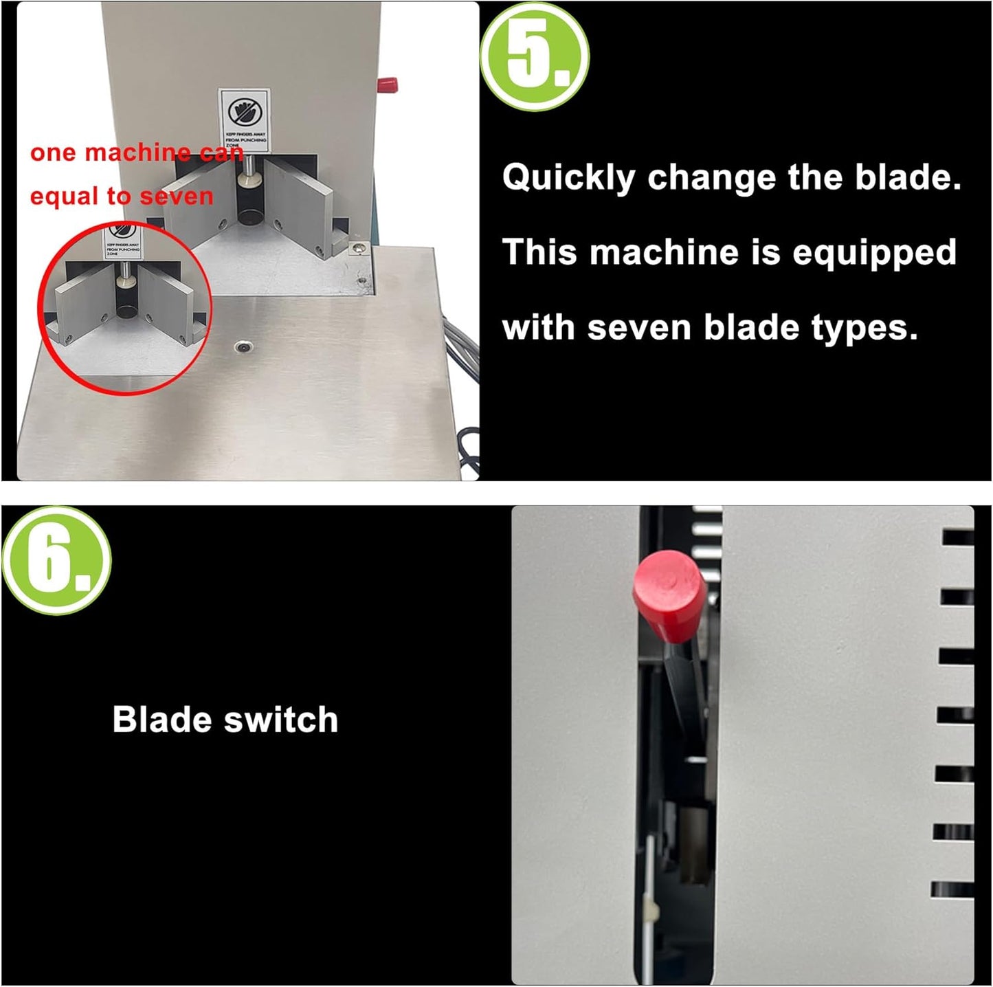 Electric Corner Rounder Desktop Paper Corner Rounding Cutter with Paper Drawer Foot Pedal Switch Semi-Automatic Book Fillet Cutter Machine Cutting Angle R3-R10 7PCS Cutting Dies 110V
