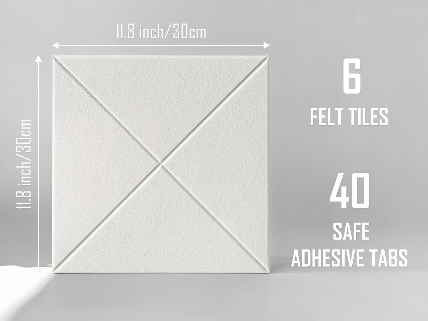 Cork Board 24 x36 Alternative - 6 Pack Felt Wall Tiles with Safe Removable Adhesive Tabs, Cork Boards for Walls for Home Office Pin Board Tack Board Bulletin Board - Warm White