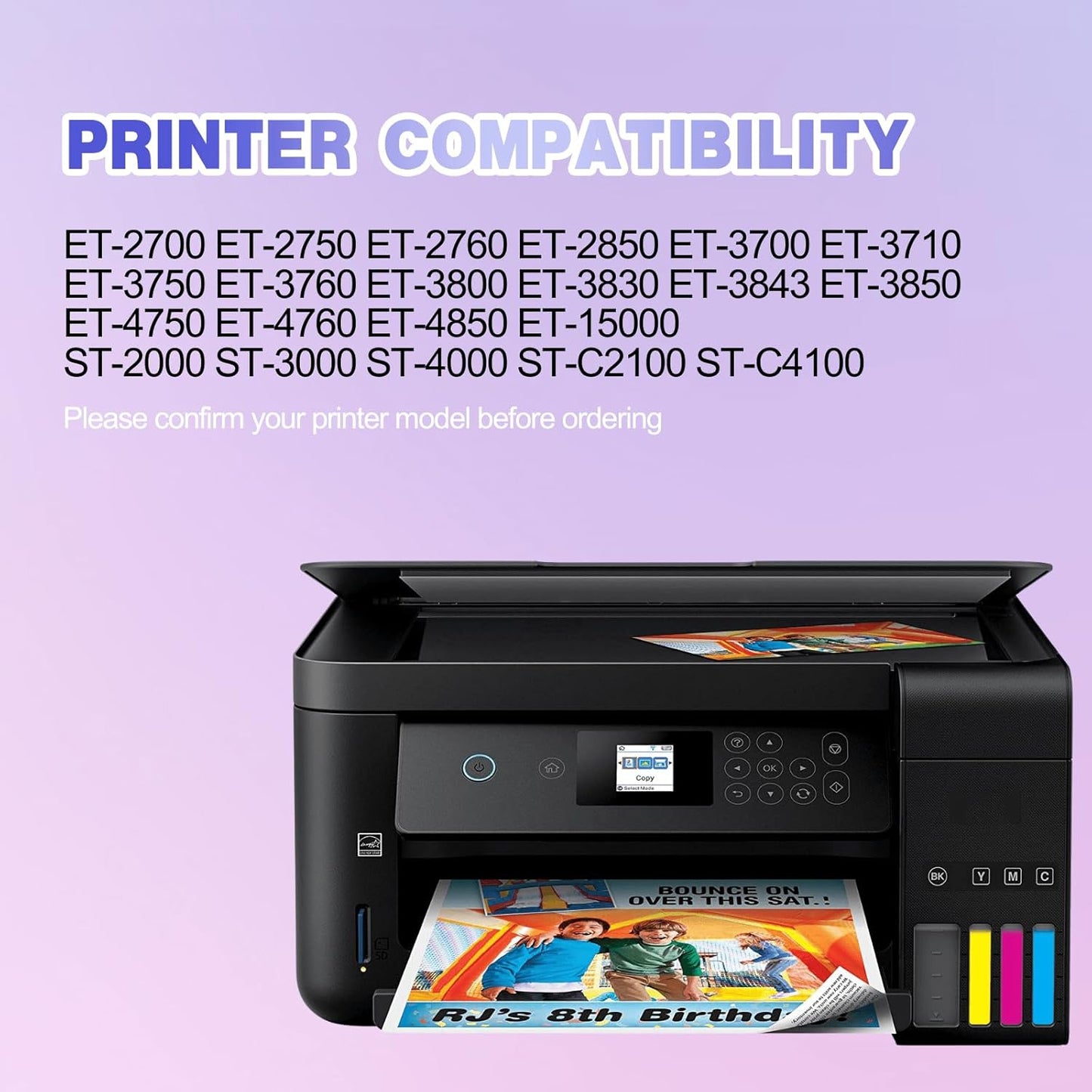 502 Ink Bottles Compatible 502 Ink Refill Bottles Work for ET-3850 ET-2850 ET-2760 ET-4850 ET-3760 ET-4760 ET-3750 ET-4750 ET-3830 ET-2700 ET-4750 ET-3700 ET-2750 (5 Pack)