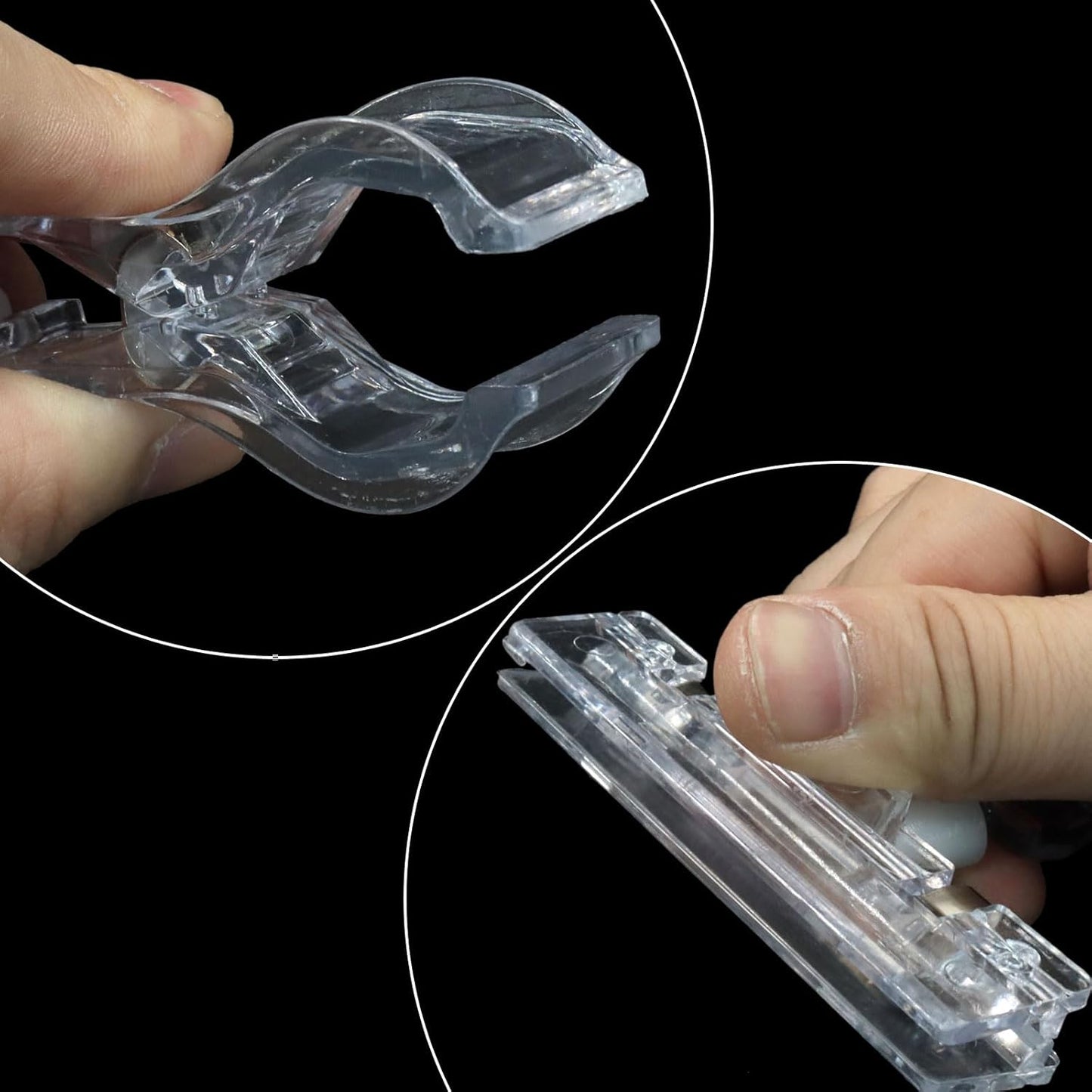 Zorfeter 12 PCS Clear Sign Clips, Plastic Label Clips on Merchandise Display Swivel Price Tag Clips, Double Sided Rotatable Menu Clips for Sale Retail Display