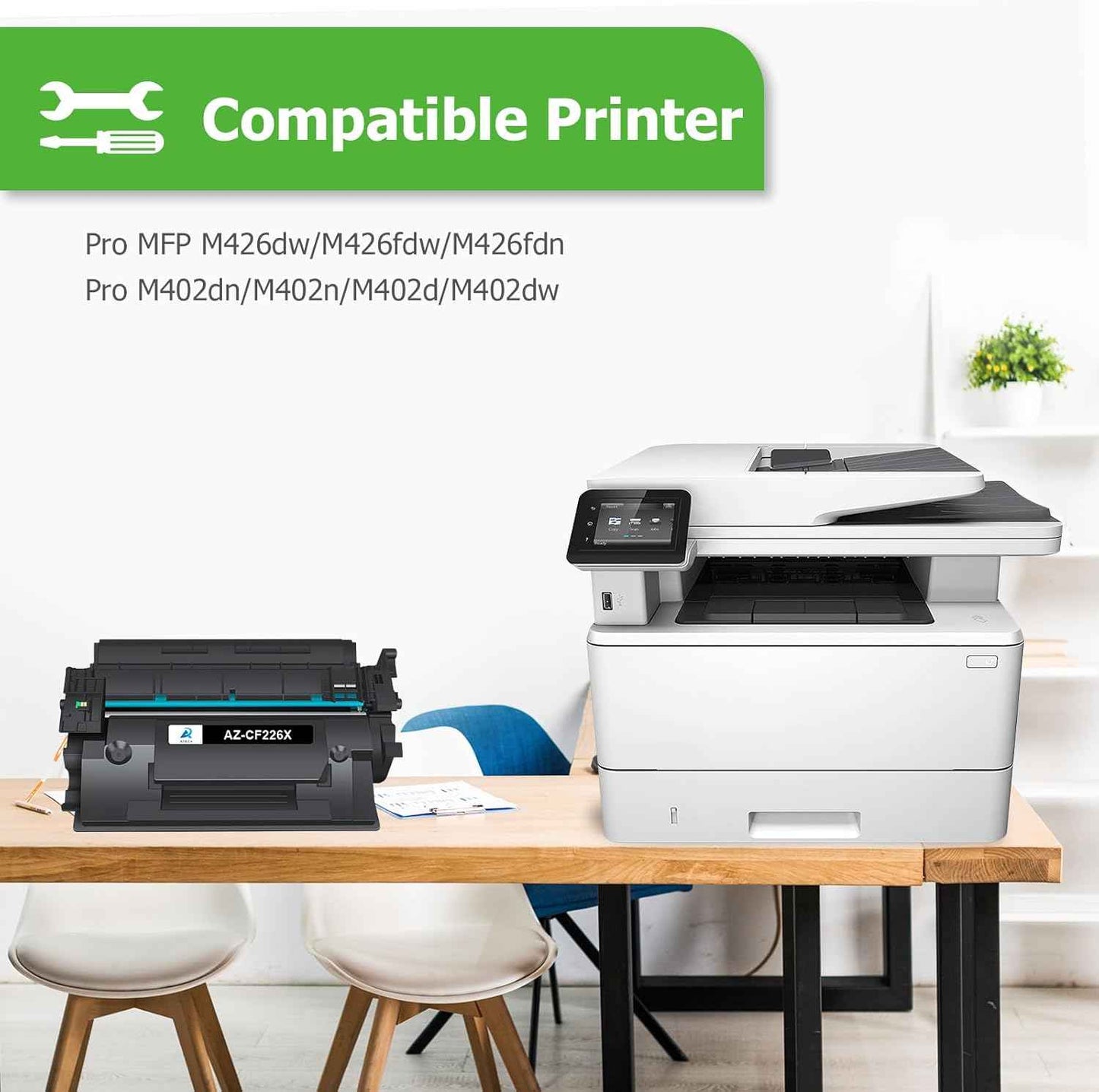 Aztech 26X CF226X Toner Cartridge Compatible Replacement for HP 26X CF226X 26A CF226A for HP LaserJet Pro M402n M402dw M402dn Pro MFP M426fdw M426fdn M426dw Printer (Black 4-Pack)