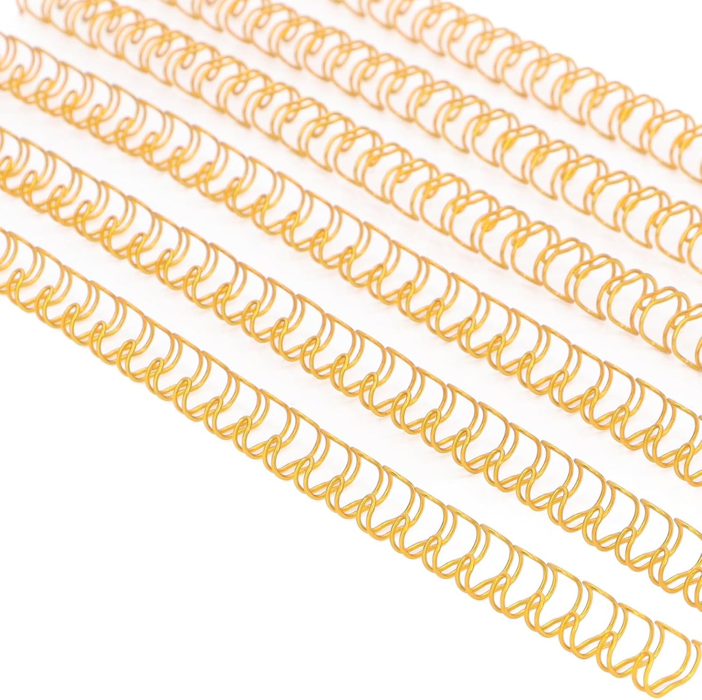 100 Pack Double Loop Wire Binding Spines, YolieraArt Wire Binding Spines, 5/8 Inch Binding Wire for Letter Size (140 Sheet Capacity), 100P, 3:1 Pitch, Gold)