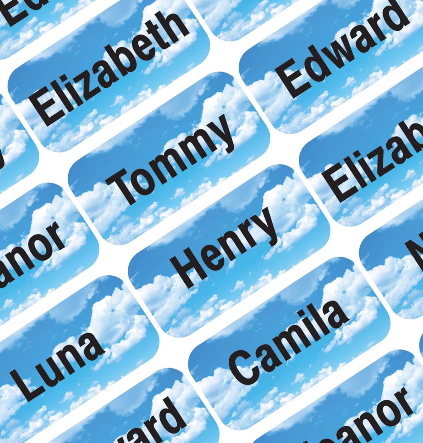 Personalized Waterproof Name Labels Press and Stick Custom Name Stick on Clothing Labels. Customized Up to 3 Lines Great for Camp & Daycare
