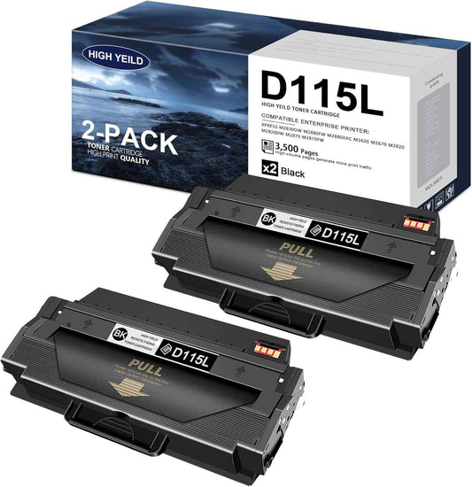 MLT-D115L Black High Yield Toner Cartridge Replacement for Samsung d115L 115L Toner for Xpress SL-M2880FW SL-M2830DW SL-M2820DW SL-M2870 SL-M2880XAC Printer Toner (2-Pack)