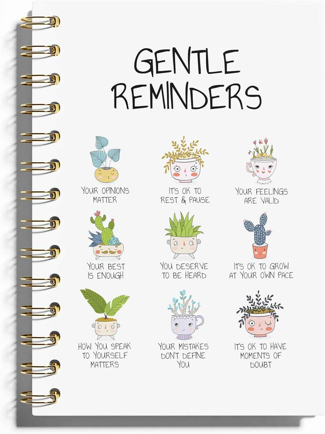 WFSM Daily Affirmations Notebook - Inspirational Journal, Mental Health Notebook, Positive Gifts Hardcover Spiral Notebook, Inspiring Quotes Journal for Women, 5.5x8.3 Inches