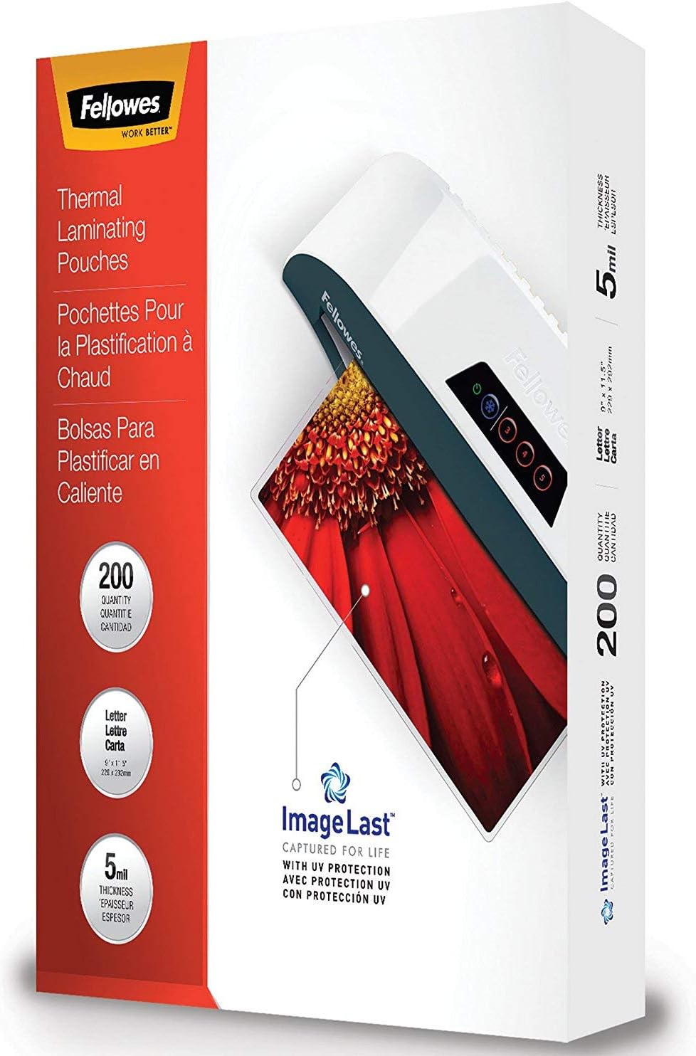 Fellowes ImageLast Laminating Pouches, Letter, 200pk, 5 mil (5245301)