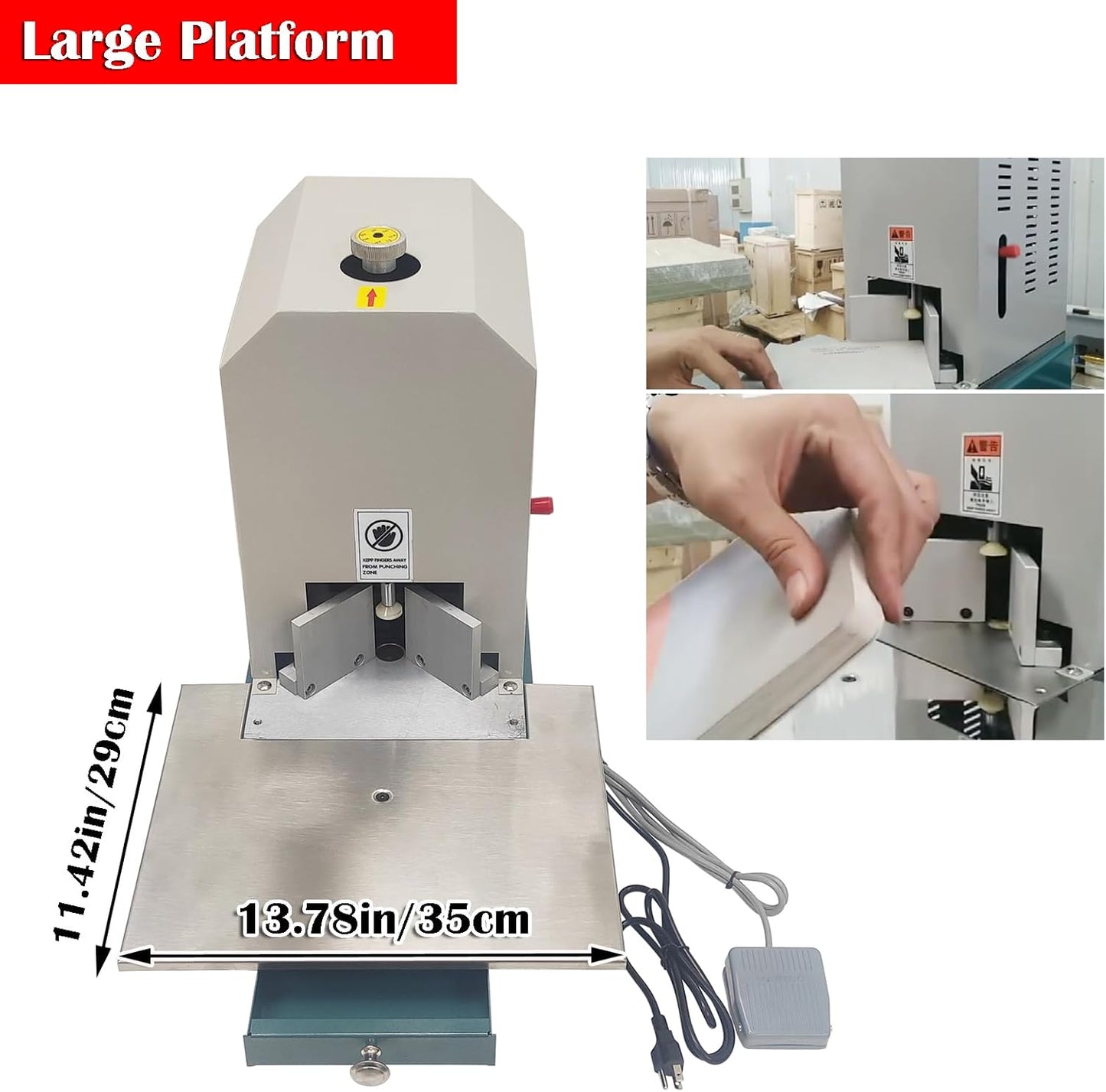 INTBUYING Electric Corner Rounder, Round Corner Cutter Cutting Machine, Corner Rounding Machine, Feature 7 Types of Blades R3 R4 R5 R6 R8 R9 R10, with Foot Switch for Notebook Name Cards PVC Paper