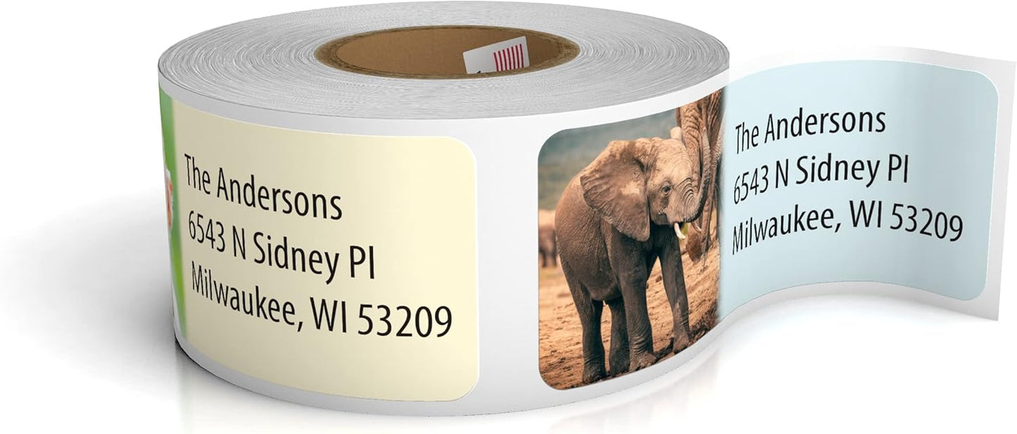 Customized Personalized Address Labels - Made in The USA by Kenco (Wild Animals, 250 Labels) - Lumora Desk