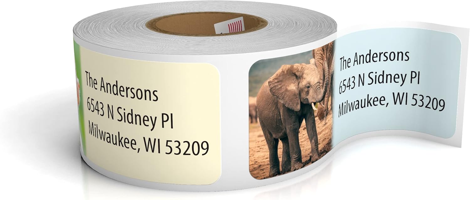 Customized Personalized Address Labels - Made in The USA by Kenco (Wild Animals, 250 Labels) - Lumora Desk