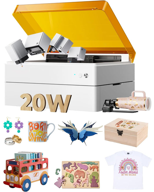 xTool M1 Ultra Laser Engraving Machine, 4-in-1 Craft Machine with 20W Laser Engraver, Inkjet Printing, Blade Cutting, Pen Drawing, Support Rotary Engraving on Tumblers - Premium Bundle