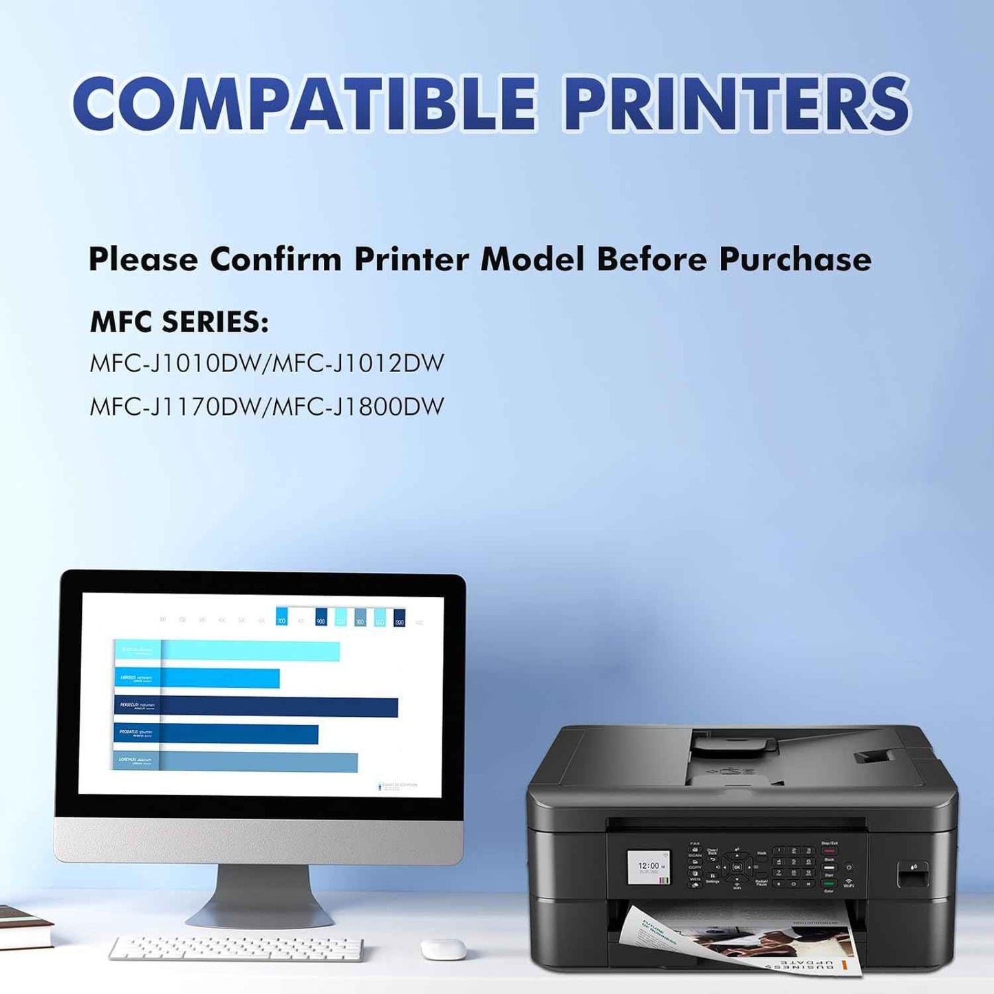 LC401 LC401XL MFC-J1010DW Ink Cartridges for Brother Printer LC 401 401XL for MFC-J1010DW MFC-J1170DW MFC-J1012DW MFC-J1800DW MFC J1010DW - 4 Pack High Yields Black Cyan Magenta Yellow