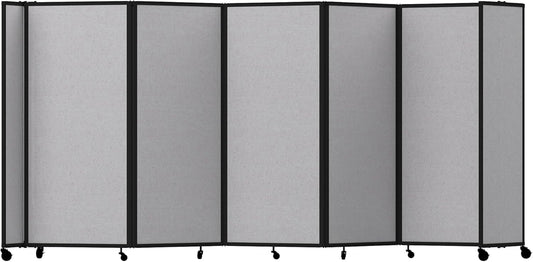 Versare Room Divider 360 Portable Wall Partition | Folding Panels | Large Freestanding Divider | Locking Wheels | Temporary Room Separator