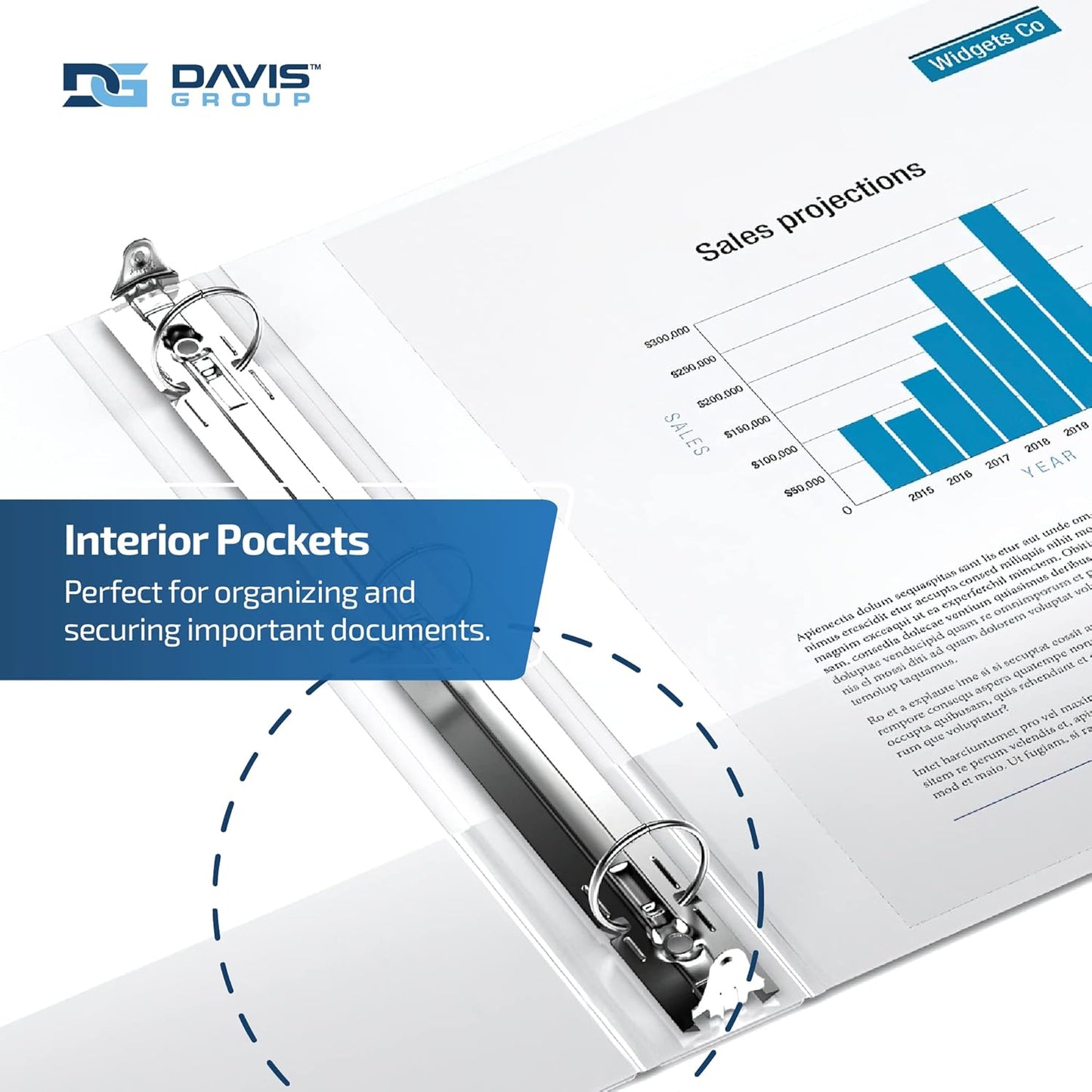 Easyview Premium 3-Ring Binders with Clear-View Covers and Round Rings, Binders for School or Office, 1 Inch, Pack of 24, White