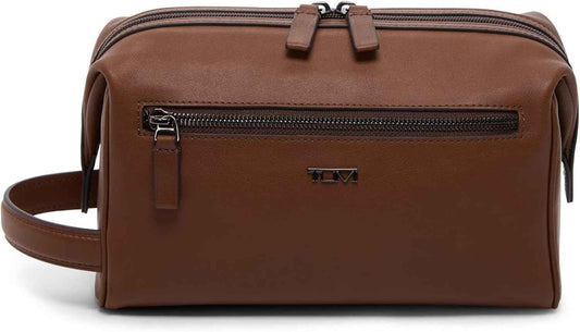 TUMI - Travel Accessories Dopp Kit - Men's Travel Essentials Framed Toiletry Bag - Cognac Leather