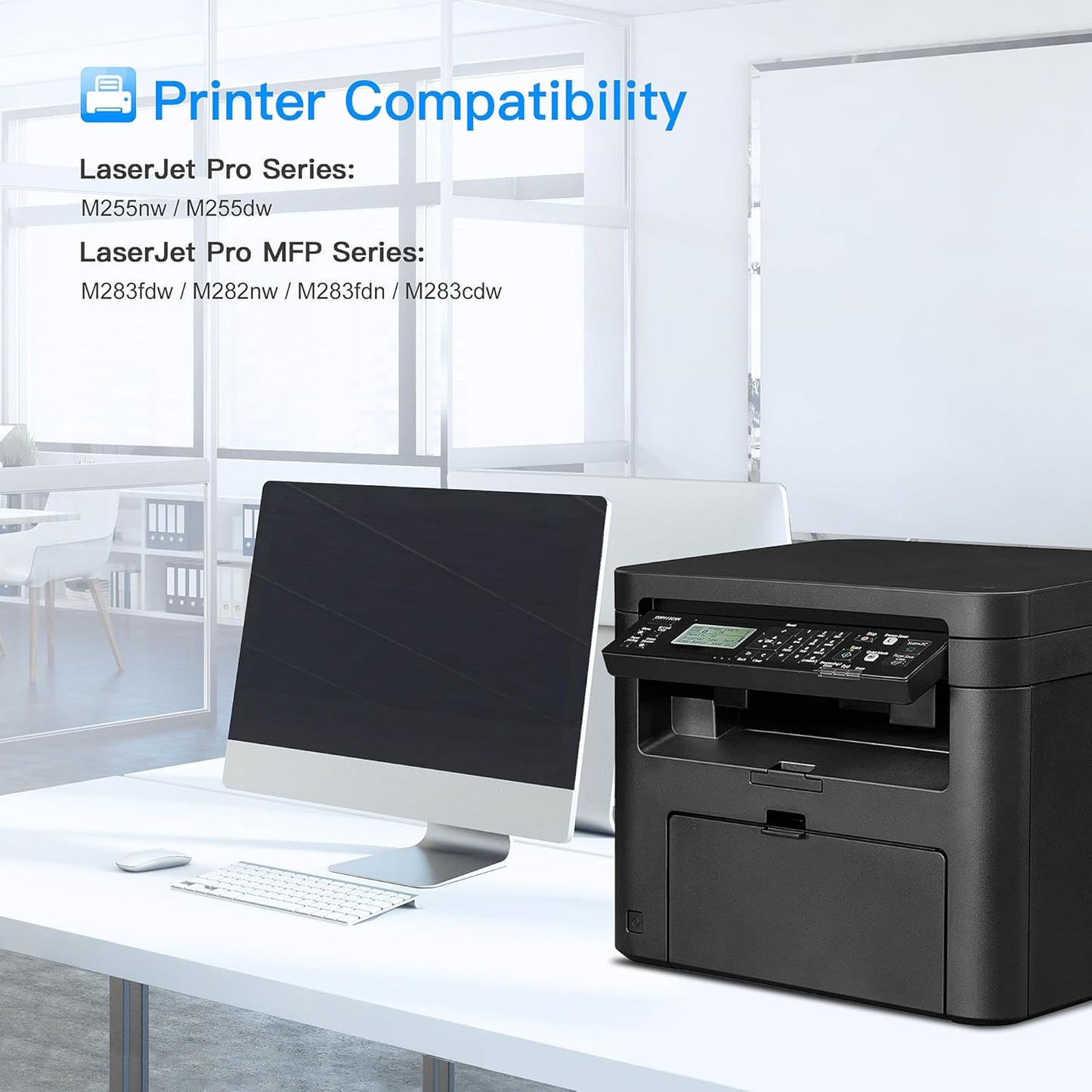 LxTek Compatible for HP 206X Toner Cartridges 4 Pack High Yield Replacement for HP 206X 206A to Use with HP Color Pro MFP-M283fdw M283cdw Pro M255dw M283 M255 (with Chip -B/C/Y/M)