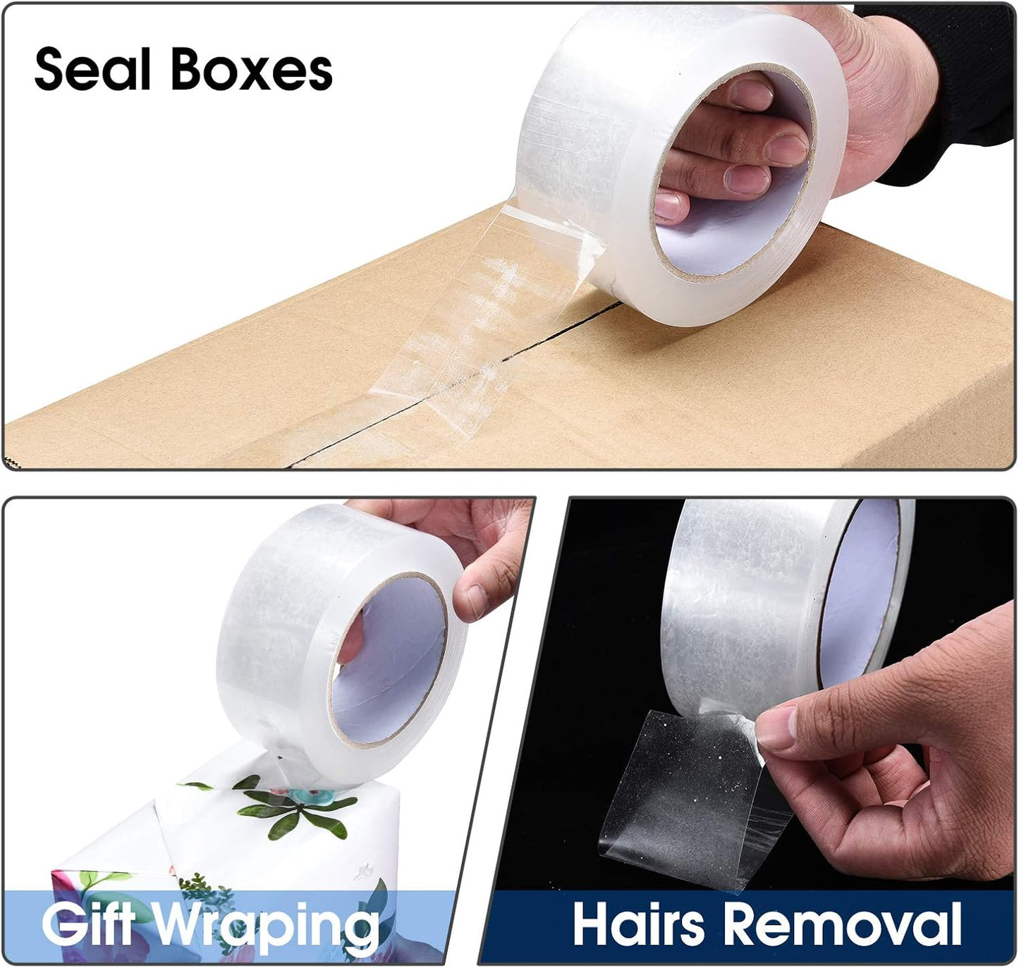 Pacific Mailer Clear Packing Tape, Packaging Tape for Shipping Packaging Moving Sealing, 3 Inch Wide, 2.0mil Thickness, 110 Yard Per Roll [Pack of 12 Rolls]