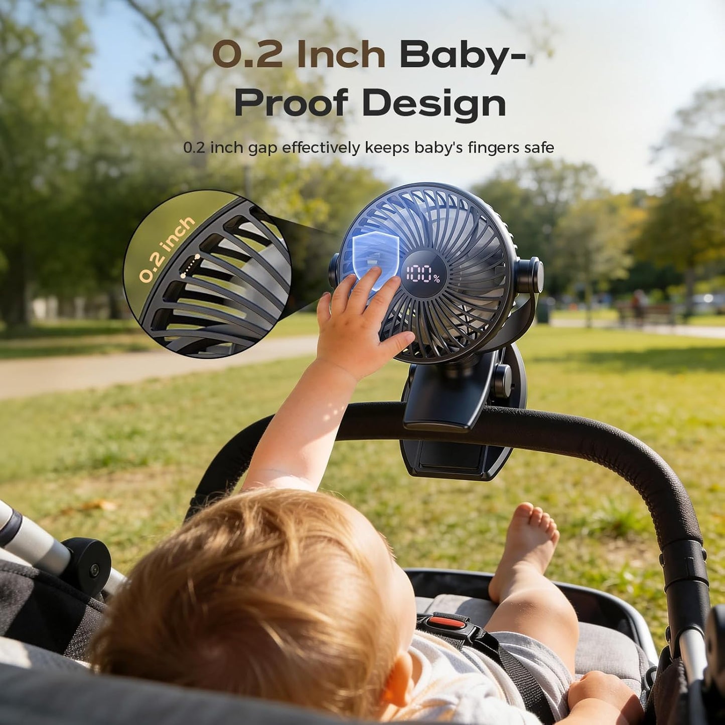 Coohea Portable Clip on Fan 4000mAh Rechargeable Battery Last Up to 26.5H Runtime, Desk Fan with 4 Speeds & 360° Rotation, Powerful Yet Quiet Mini Fans for Office, Gym, Bed, Stroller, Study (Black)