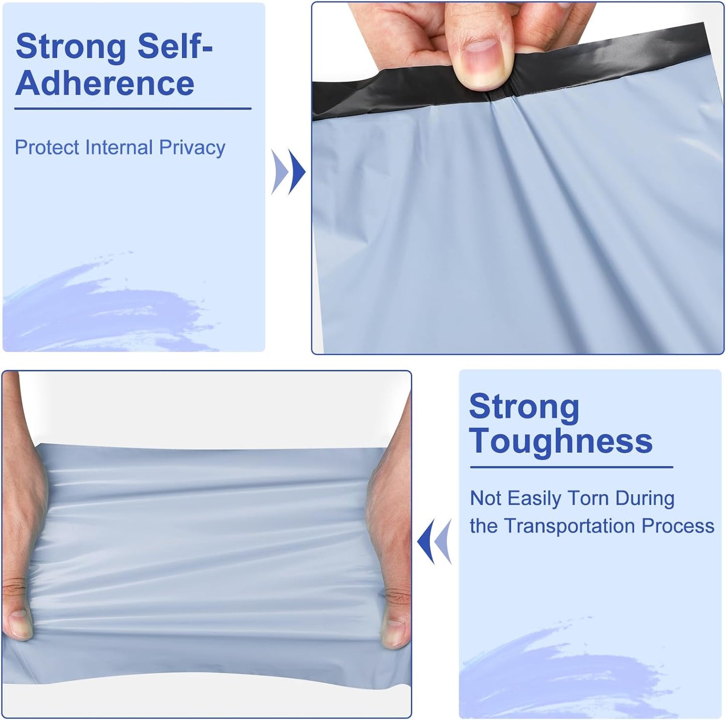 Large Poly Mailers 24x24 Inch 50 Pcs, Extra Large Shipping Bags for Clothing with Self-Sealing Tear-Resistant, Waterproof Poly Bags, Mailing Envelopes for Small Business (Light Blue)